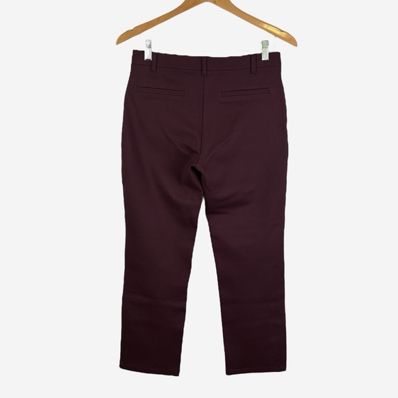 Quince Ultra Stretch Ponte Straight Leg Pant Size M Petite Burgundy (29x26) NEW - Picture 4 of 10